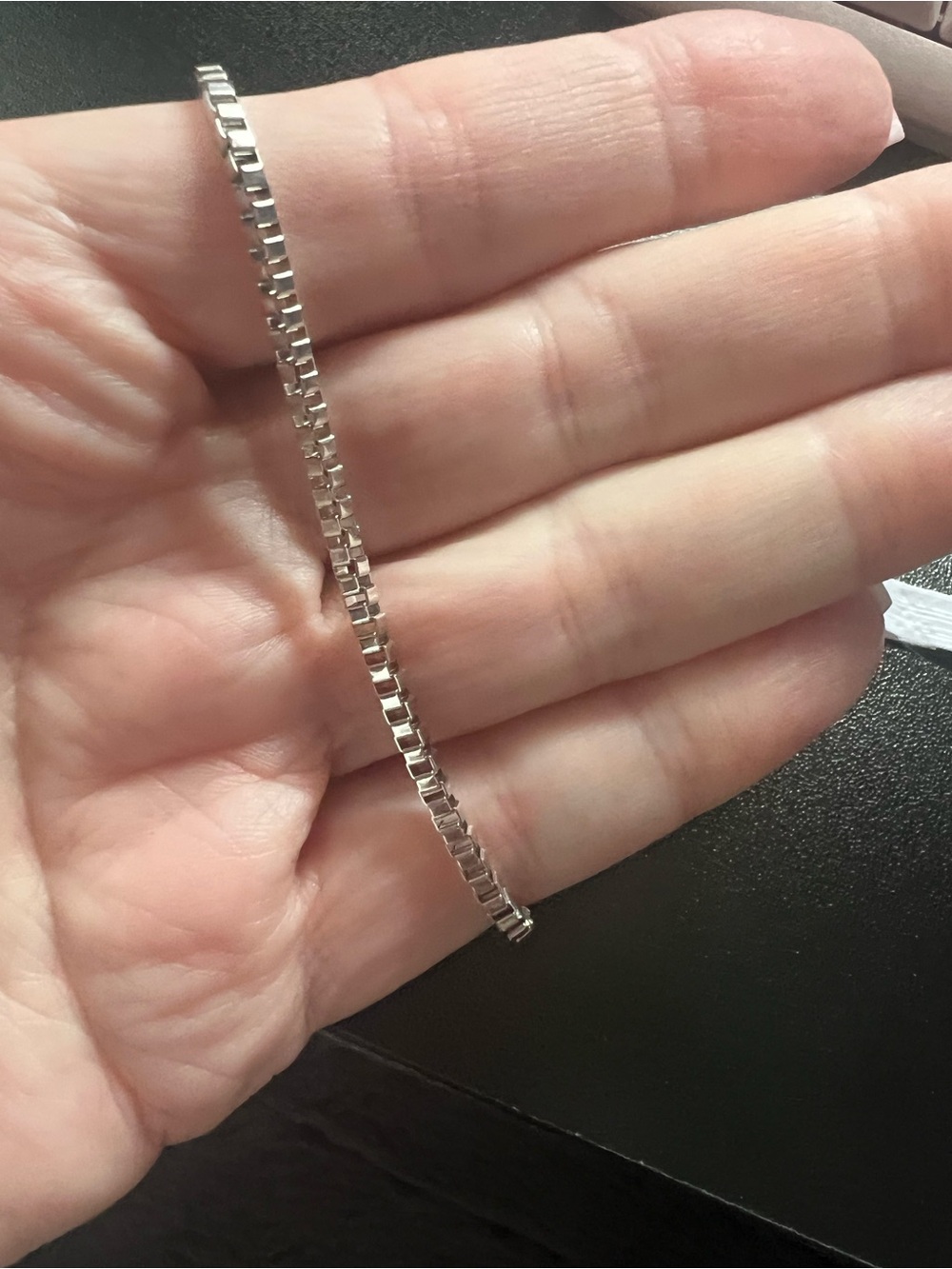 Stainless Steel Box Link Bracelet - Silvertone